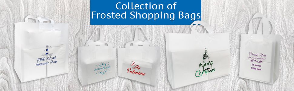 Frosted shopping gift bags from MOD-PAC