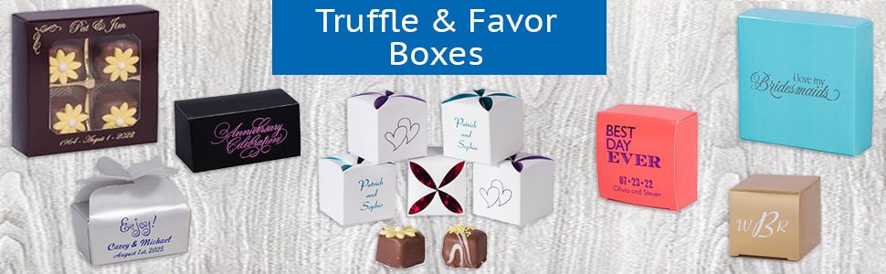 Favor boxes for chocolate truffles from MOD-PAC