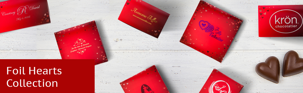 Foil Hearts collection of confectionery boxes from MOD-PAC