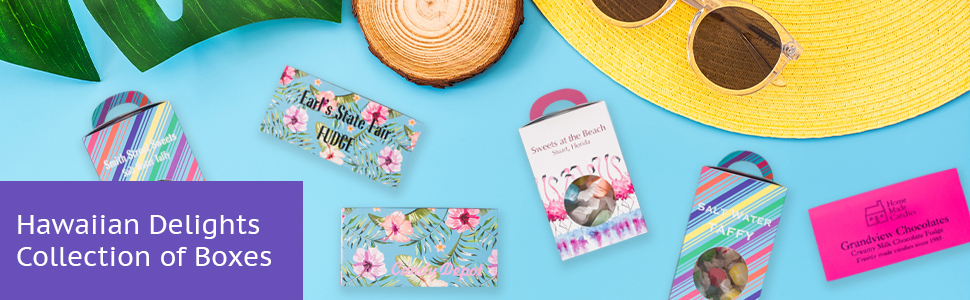 Hawaiian Delights collection of confectionery boxes from MOD-PAC
