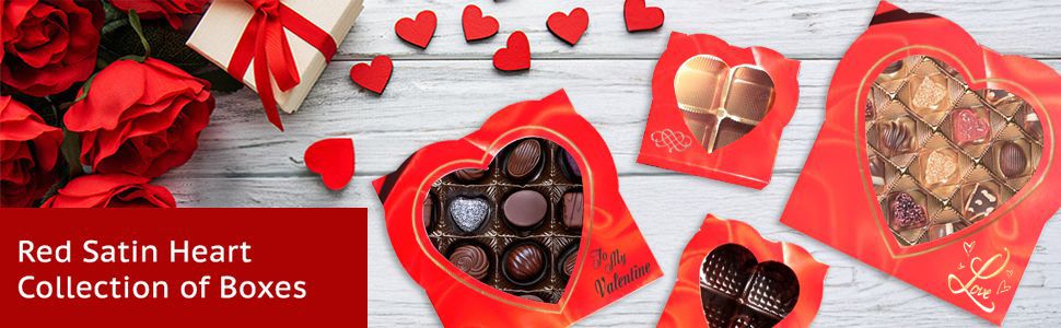 Red Satin collection of confectionery boxes from MOD-PAC