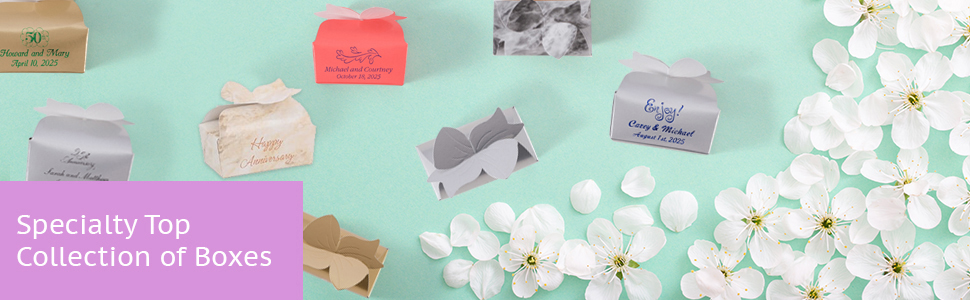 Bow top favor boxes from MOD-PAC