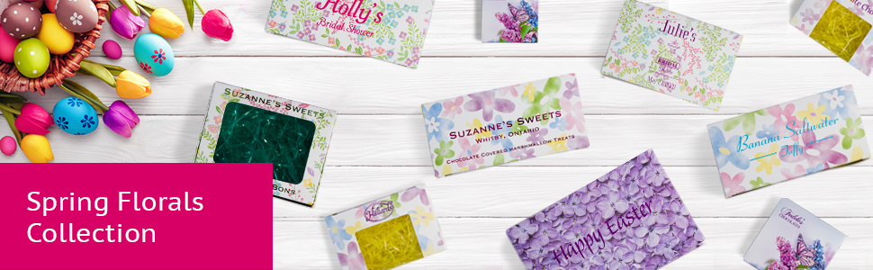 Spring Florals collection of confectionery boxes from MOD-PAC