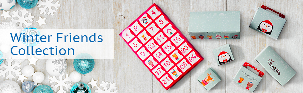 Winter Friends collection of confectionery boxes from MOD-PAC